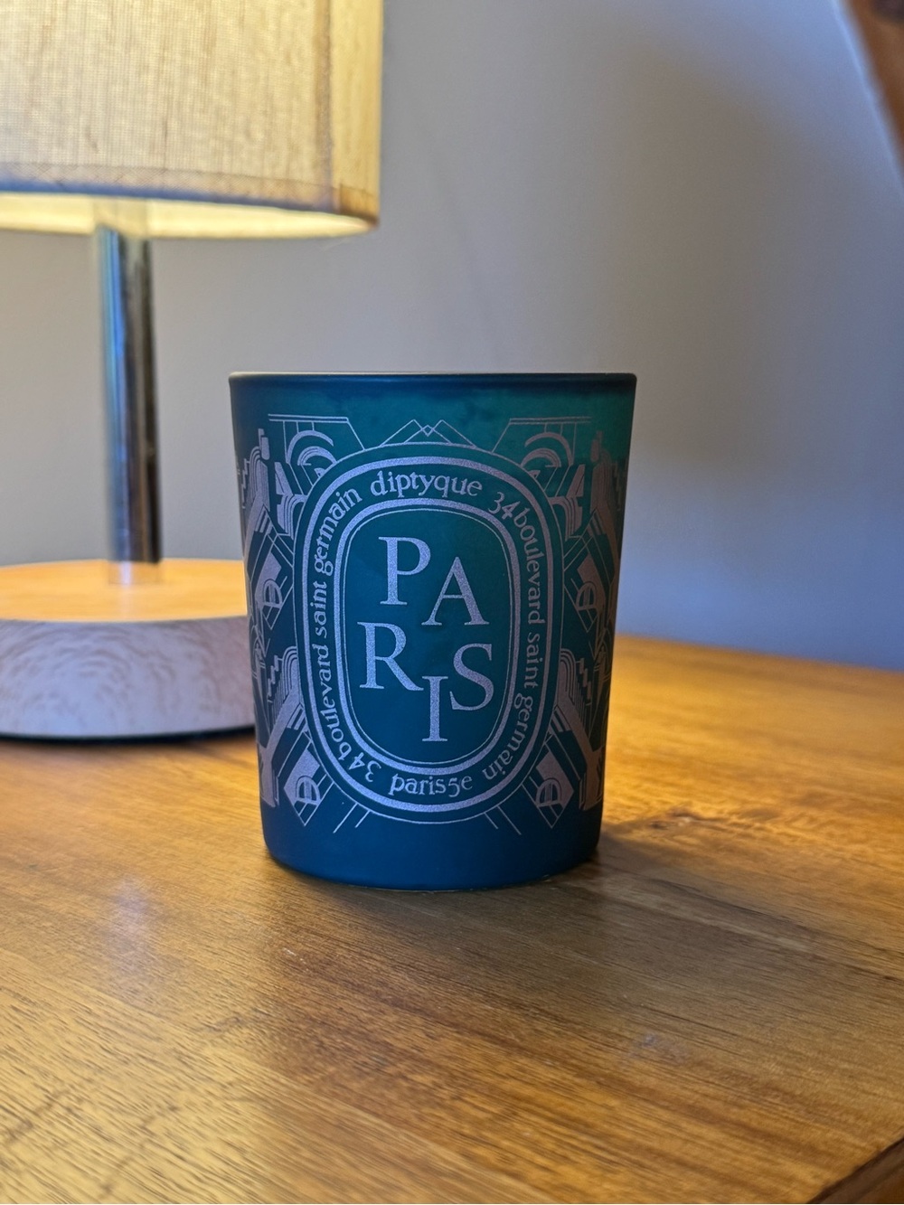Diptyque Paris Limited Edition Empty Candle Jar Vessel Blue Teal 190g